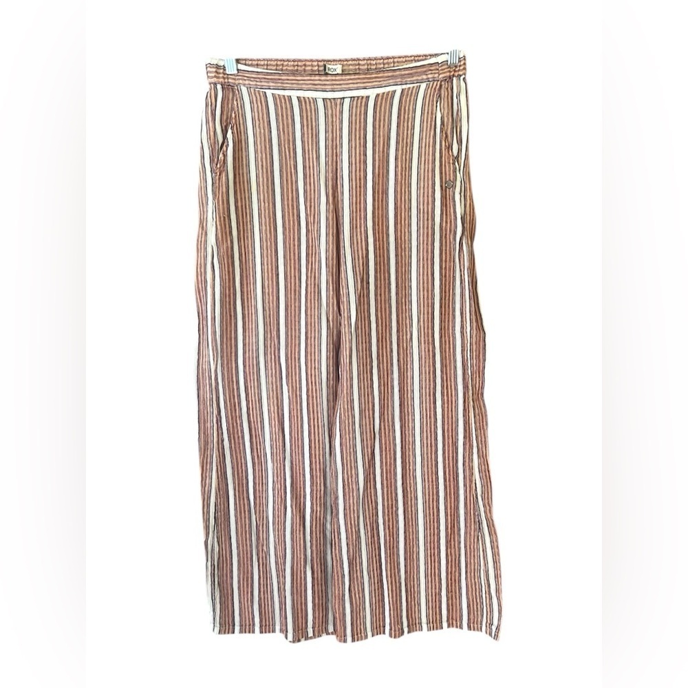 Roxy Striped Pink and White Women's Cotton Pants